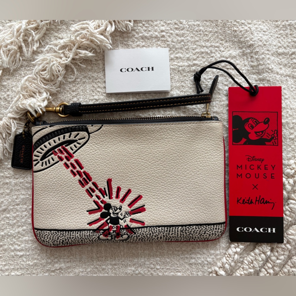 NWT Coach x Disney x Keith Haring Alien Abduction Mickey Mouse Wristlet